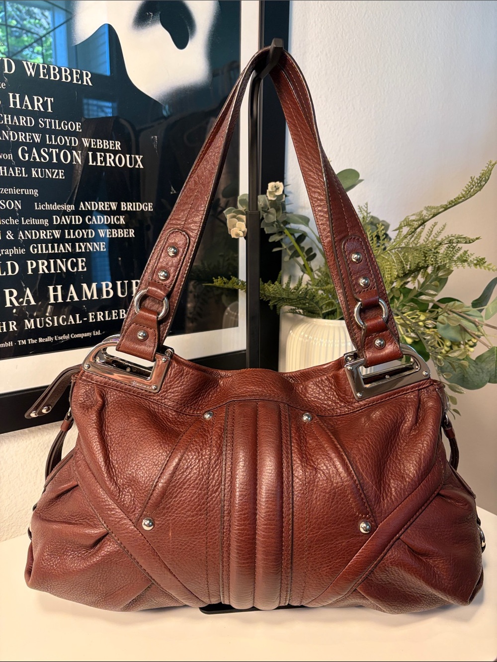 B.Makowsky Y2K Vintage Leather Slouchy Hobo Shoulder Bag